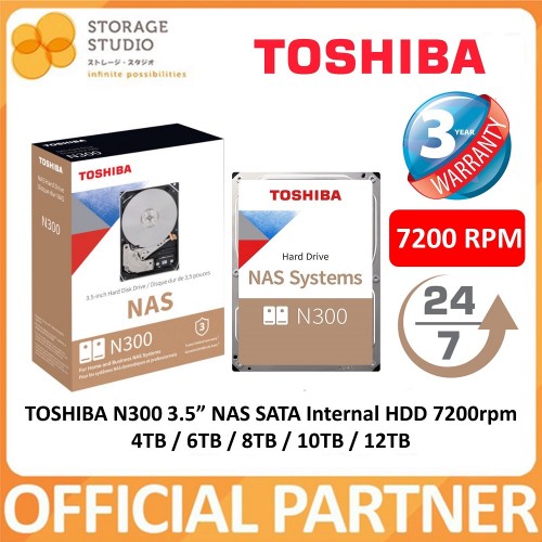 TOSHIBA N300 NAS SATA Internal 3.5 inch HDD 7200RPM